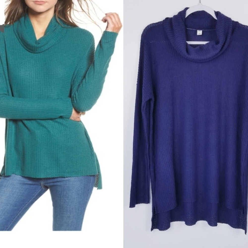BP. Very Soft Drape Neck Knit High Low Sweater Sz Large